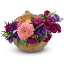 Golden Pumpkin with Flowers